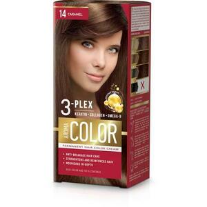 Tartós Krémhajfesték - Aroma Color 3-Plex Permanent Hair Color Cream, 14 Caramel, 90 ml kép