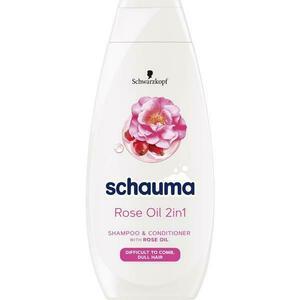 Sampon és Balzsam 2 az 1-ben Rózsaolajjal a Fakó Hajra - Schwarzkopf Schauma Rose Oil 2 in 1 Shampoo & Conditioner with Rose Oil Difficult to Comb Dull Hair, 400 ml kép
