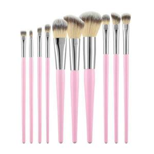 10 Darabos Sminkecset Készlet, Rózsaszín - Mimo Makeup Brush Pink, 10 db. kép