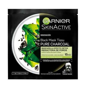 Méregtelenítő Arcmaszk Szénnel, Szalvéta Típusú - Garnier SkinActive Black Mask Tissu Pure Charcoal, 1 db. kép