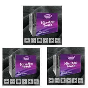 Csomag 3 x Mikroszálas Törölközők - fekete, Beautyfor, 5 db. kép