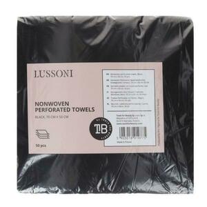 Fekete, perforált nem szőtt eldobható, egyszeri használatos törölközők - Lussoni Dsp Foil Towel Fabric Perf Black 70x50cm, 50 db. kép