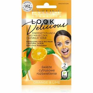 Eveline Cosmetics Look Delicious Orange & Lime hidratáló és világosító maszk peeling hatással 10 ml kép