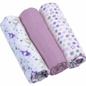 BabyOno Diaper Super Soft mosható pelenkák Violet 70 × 70 cm 3 db kép