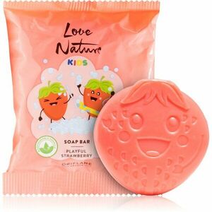 Oriflame Love Nature Kids Playful Strawberry tisztító kemény szappan a gyermek bőrre 75 g kép
