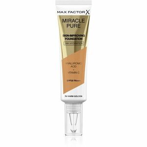 Max Factor Miracle Pure Skin tartós alapozó SPF 30 árnyalat 76 Warm Golden 30 ml kép