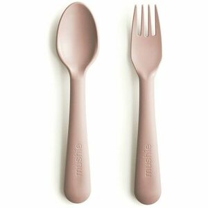 Mushie Fork and Spoon Set étkészlet Blush 2 db kép