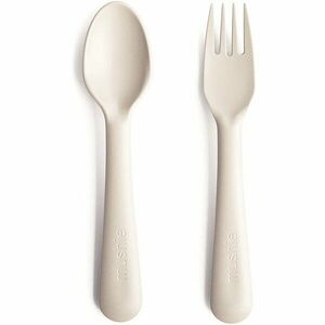 Mushie Fork and Spoon Set étkészlet Ivory 2 db kép