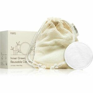 Purito Inner Green Reusable Cotton Rounds Pamut vattakorong bőrtisztításhoz és sminklemosáshoz 10 db kép