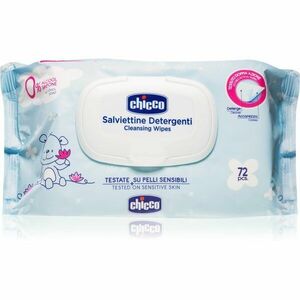 Chicco Cleansing Wipes Blue finom nedves törlőkendők gyermekeknek 72 db kép