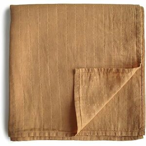 Mushie Muslin Swaddle Blanket Organic Cotton pólya Fall Yellow 120cm x 120cm 1 db kép