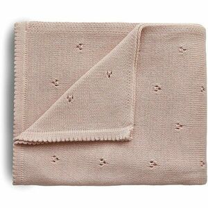 Mushie Knitted Pointelle Baby Blanket kötött takaró gyermekeknek Blush 80 x 100cm 1 db kép