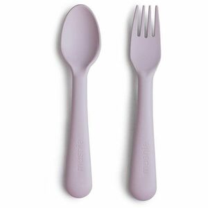 Mushie Fork and Spoon Set étkészlet Soft Lilac 2 db kép