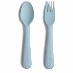 Mushie Fork and Spoon Set étkészlet Powder Blue 2 db kép