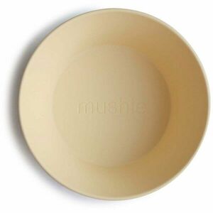 Mushie Round Dinnerware Bowl tál Pale Daffodil 2 db kép