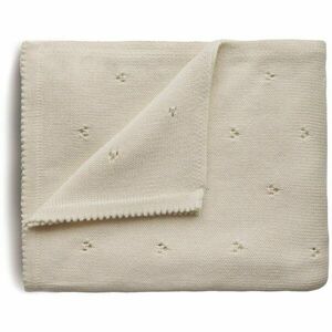 Mushie Knitted Pointelle Baby Blanket kötött takaró gyermekeknek Ivory 80 x 100cm 1 db kép