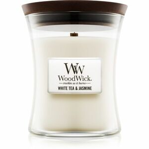 Woodwick White Tea & Jasmine illatgyertya fa kanóccal 275 g kép