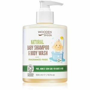 WoodenSpoon Natural sampon és tusfürdő gél gyermekeknek parfümmentes 300 ml kép