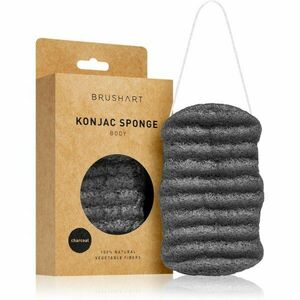 BrushArt Home Salon Konjac sponge gyengéd hámlasztó szivacs testre Charcoal kép