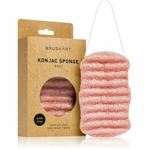 BrushArt Home Salon Konjac sponge gyengéd hámlasztó szivacs testre Pink clay 1 db kép
