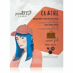 puroBIO Cosmetics Claire Career Girl mélyhidratáló és tápláló arcmaszk Aloe Vera tartalommal 15 ml kép