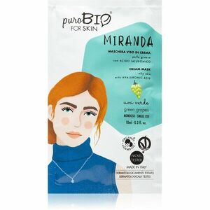 puroBIO Cosmetics Miranda Green Grapes tisztító és lágyító maszk hialuronsavval 10 ml kép