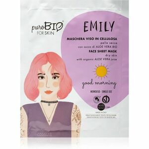 puroBIO Cosmetics Emily Good Morning arcmaszk hidratáló és nyugtató hatással Aloe Vera tartalommal 15 ml kép