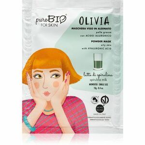 puroBIO Cosmetics Olivia Spirulina Milk lehúzható maszk por formájában 13 g kép