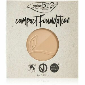 puroBIO Cosmetics Compact Foundation kompakt púderes alapozó utántöltő SPF 10 árnyalat 02 9 g kép