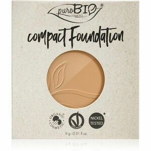 puroBIO Cosmetics Compact Foundation kompakt púderes alapozó utántöltő SPF 10 árnyalat 03 9 g kép