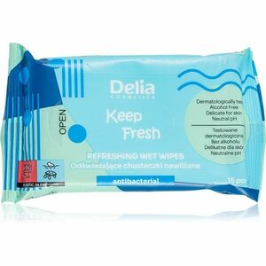 Delia Cosmetics Keep Fresh Antibacterial frissítő nedves törlőkendők 15 db kép