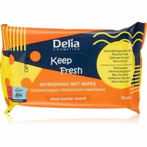 Delia Cosmetics Keep Fresh Shea Butter frissítő nedves törlőkendők 15 db kép