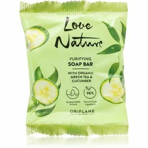Oriflame Love Nature Green Tea & Cucumber Szilárd szappan tejsavval 75 g kép