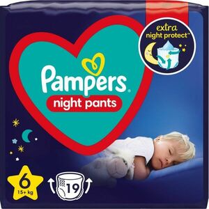 Pampers Night Pants Size 6 eldobható nadrágpelenkák éjszakára 15+ kg 19 db kép