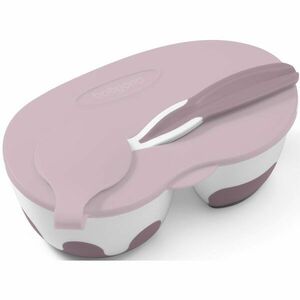 BabyOno Be Active Two-chamber Bowl with Spoon etetőszett újszülötteknek Purple kép