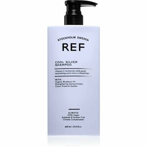 REF Cool Silver Shampoo ezüst sampon semlegesíti a sárgás tónusokat 600 ml kép