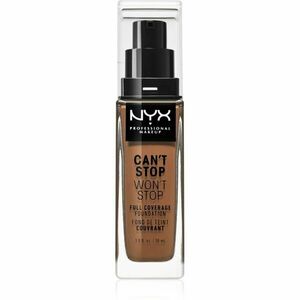 NYX Professional Makeup Can't Stop Won't Stop Full Coverage Foundation Magas fedésű alapozó árnyalat Warm Caramel 30 ml kép