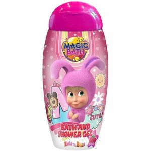 Masha & The Bear Magic Bath Bath & Shower Gel tusoló- és fürdőgél gyermekeknek Raspberry 200 ml kép