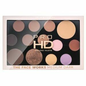Makeup Revolution Pro HD Amplified Palette The Face Works - Medium Dark multifunkciós arc paletta 15 g kép