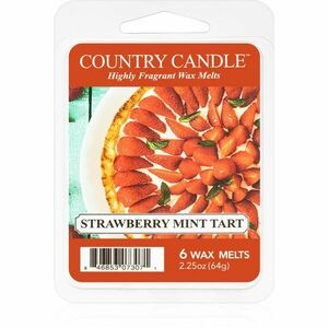 Country Candle Strawberry Mint Tart illatos viasz aromalámpába 64 g kép