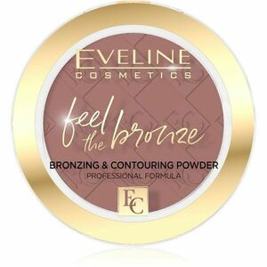 Eveline Cosmetics Feel The Bronze bronzosító és kontúrozó púder árnyalat 02 Chocolate Cake 4 g kép