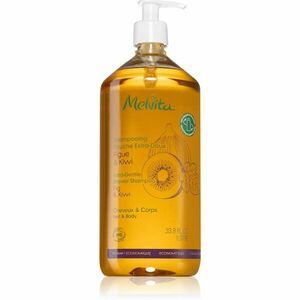 Melvita Extra-Gentle Shower Shampoo tusoló sampon haj és test Fig & Kiwi 1000 ml kép