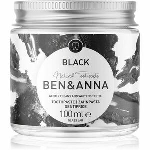 BEN&ANNA Natural Toothpaste Black fogkrém üvegtégelyben aktív szénnel 100 ml kép