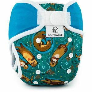 Bamboolik DUO Diaper Cover mosható pelenkakülső tépőzáras Otters in Love + Turquoise kép