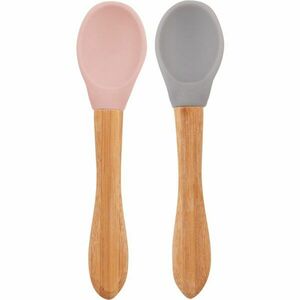 Minikoioi Spoon with Bamboo Handle kiskanál Pinky Pink/Powder Grey 2 db kép