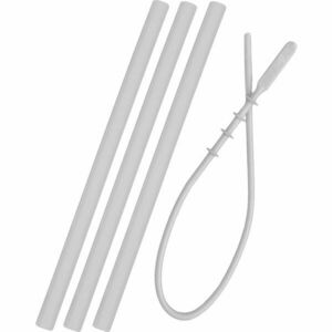 Minikoioi Flexi Straw with Cleaning Brush szilikon szívószál kefével Powder Grey 3 db kép