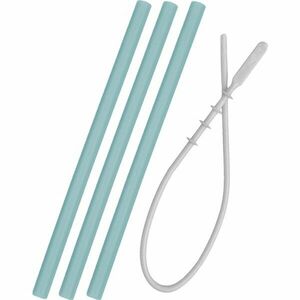 Minikoioi Flexi Straw with Cleaning Brush szilikon szívószál kefével Aqua Green 3 db kép