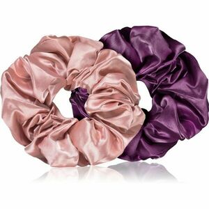BrushArt Hair Large satin scrunchie set hajgumik Pink & Violet kép