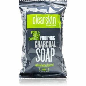 Avon Clearskin Pore & Shine Control tisztító szappan arcra aktív szénnel 75 g kép
