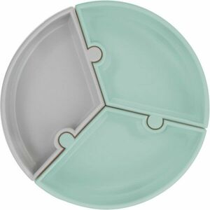 Minikoioi Puzzle River Green/ Grey osztott tányér tapadókoronggal 1 db kép
